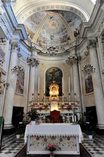 Ceiling painting, pilgrimage church, Renaissance church of San Biagio, architect Antonio da