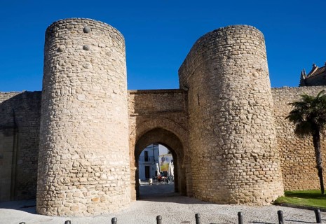 Puerta de Almocabar fortifications historic city walls Ronda, Malaga province, Spain, Europe