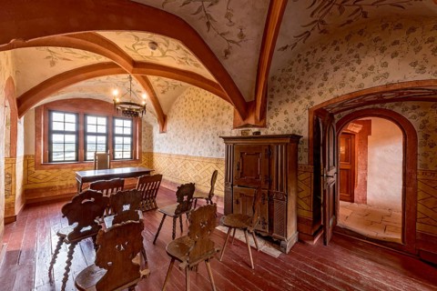Middle lord's chamber, living quarters, medieval knight's castle, Ronneburg Castle, Ronneburger