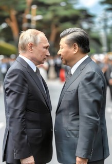 President of the Russian Federation Vladimir Vladimirovich Putin stands in front of the General