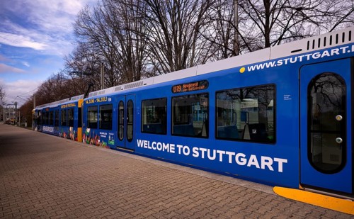 Underground railway, advertising for the EURO 2024, European Football Championships, Stuttgart,