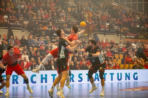 18.02.2024, 2nd HBL, German Handball League, matchday 21) : Game scene Eulen Ludwigshafen against