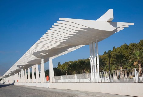 Quay two El Palmeral de las Sorpresas port development of the modern new cruise terminal, Malaga,