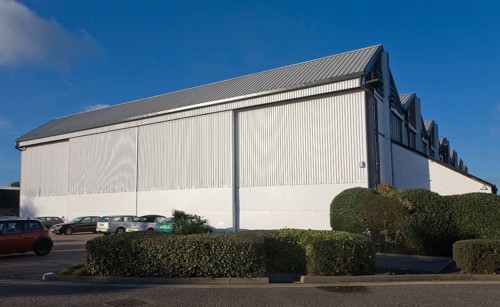 Historic aircraft hangars at former RAF Martlesham Heath, Suffolk, England, United Kingdom, Europe