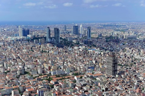 View from Istanbul Sapphire with financial district Levent, Besiktas, European part of Istanbul,