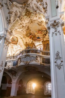 Pilgrimage church, interior view, Andechs Monastery, Fuenfseenland, Pfaffenwinkel, Upper Bavaria,