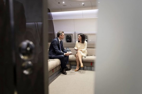 Annalena Baerbock (Alliance 90/The Greens), Federal Foreign Minister, is accompanied on her return