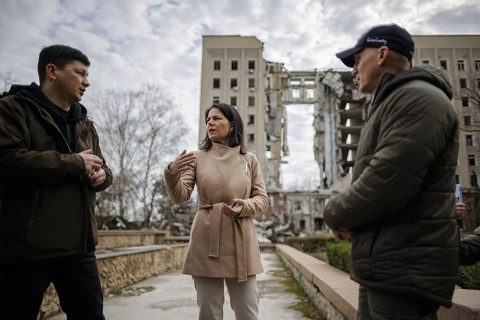Annalena Baerbock (Alliance 90/The Greens), Federal Foreign Minister, visits the former seat of the