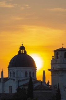 Sunset, Parraccia di San Giorgio church in Braida and the Campanile di San Giorgio tower in Braida,