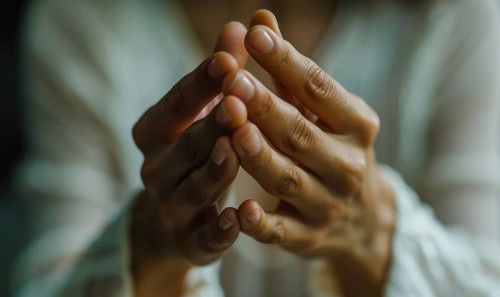 Two hands intimately intertwined, signifying closeness and connection AI generated