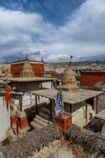 Stupas (chsrten) in Lo-Manthang village, Kingdom of Mustang, Nepal, Asia