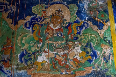 Interior of the Garphu monastery, Garphu, Kingdom of Mustang, Nepal, Asia