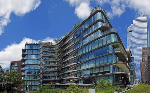 Residential building 520 West 28th Street by architect Zaha Hadid, at the High Line Park, high-rise