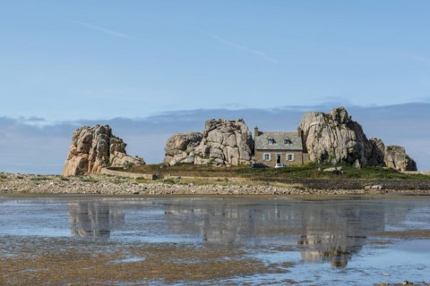 House between rocks, Castel Meur, La Gouffre, Plougrescant, Cote de Granit Rose, Cotes d'Armor,