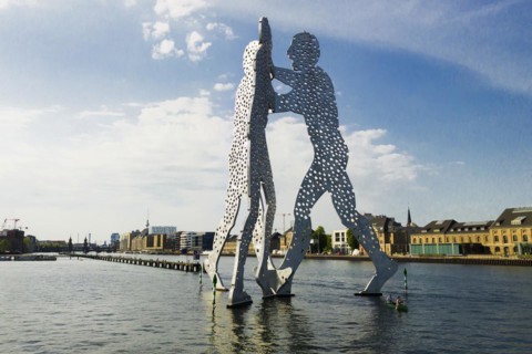 Molecule man on the Spree, art, sculpture, monument, river, attraction, sightseeing, capital,
