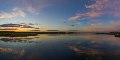 Landscape in the evening light, evening sun, evening sky, sunset, seascape, natural landscape,