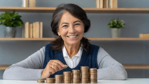 AI generated, A pensioner is happy about his nest egg savings