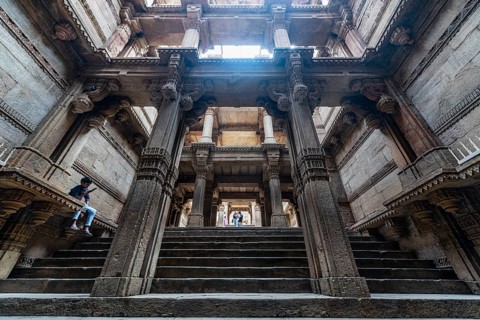 Adalaj Stepwell or Rudabai Stepwell, Adalaj, Gujarat, India, Asia