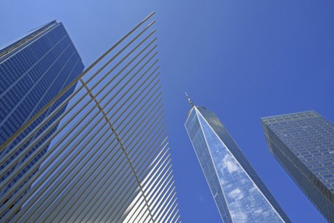 Wing of the Oculus Building, World Trade Center Station, Transportation Hub, skyscrapers One World
