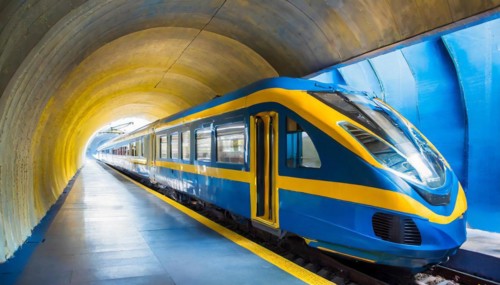 AI generated, A modern train in the tunnel, LeShuttle, Eurotunnel, France-London
