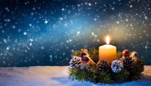 Ai generated, Advent wreath with burning candles, Christmas time, Christmas decoration, First