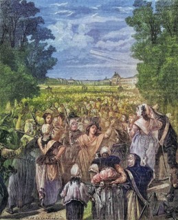 The woman march against Versailles, 5 October 1789, France, Historical, digitally restored