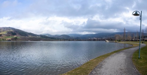 Cloudy sky, Stubenbergsee, panoramic view, Stubenberg am See, Styria, Austria, Europe