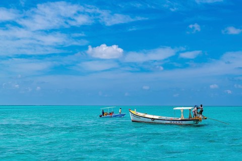 Little boat, Agatti Island, Lakshadweep archipelago, Union territory of India