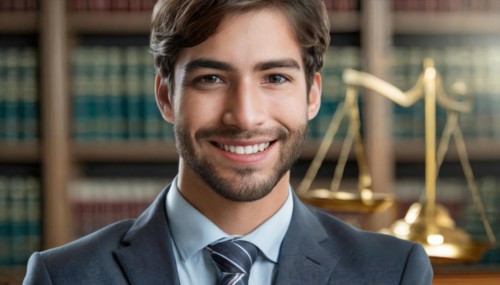 AI generated, An attractive lawyer in his office, 30, 35, years, bearded man