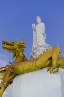 Buddhist temple, evening light, religion, Buddhism, world religion, statue, sculpture, worship,