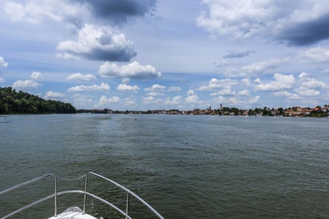 Bow of a houseboat, holiday form, boat, contemplative, calm, idyllic, traffic, boat trip, boat