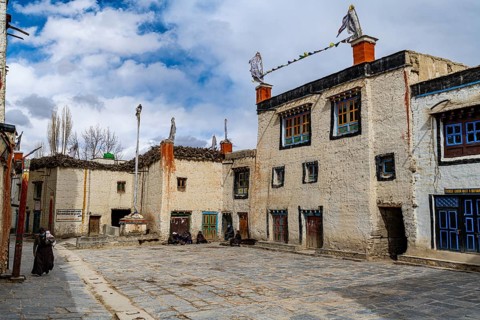 The walled historic centre, Lo Manthang, Kingdom of Mustang, Nepal, Asia