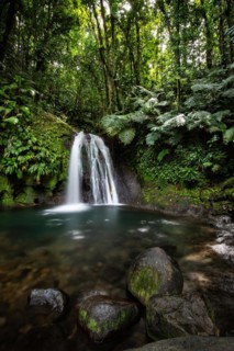 Pure nature, a waterfall with a pool in the forest. The Ecrevisses waterfalls, Cascade aux