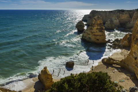 Beach, beach area in the Algarve, summer holiday, weather, sunny, Atlantic, beach, beach holiday,