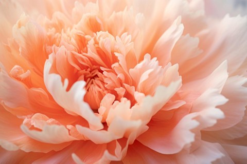 Close up of peach colored peony flower. KI generiert, generiert AI generated