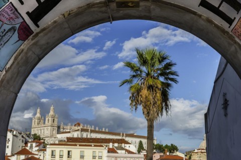 View of the Alfama, city view, tourism, travel, city trip, urban, building, historic, old town,