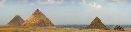 Pyramids of Giza, desert, wonder of the world, building, panorama, monument, architecture,