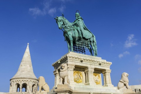 St Stephen in the Fisherman's Bastion, travel, city trip, tourism, Eastern Europe, architecture,