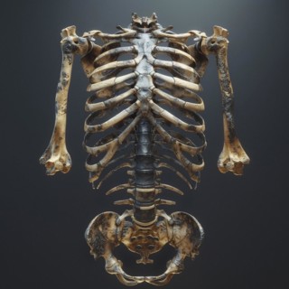 Medical illustration of a human chest with lungs, AI generated