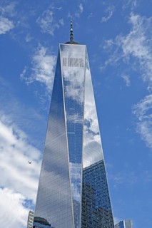 Airport approaching the skyscraper One World Trade Centre or Freedom Tower, Ground Zero, Lower