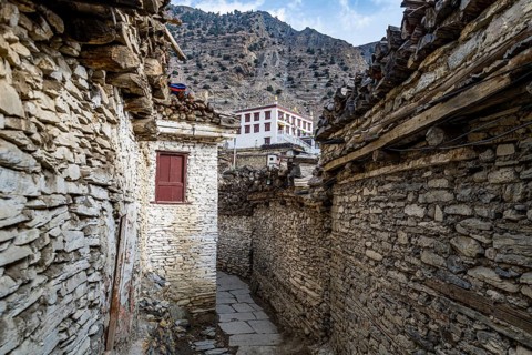 Historical village of Marpha, Jomsom, Nepal, Asia