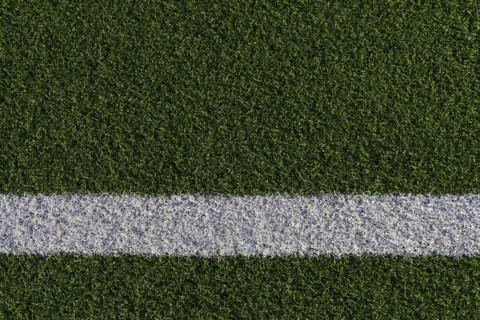 Marking on artificial turf as background, texture, sport, football, pitch, green, line, lawn, turf