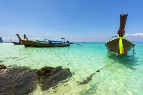 Longtail boat, fishing boat, wooden boat, boat, decorated, tradition, traditional, faith, cloth,
