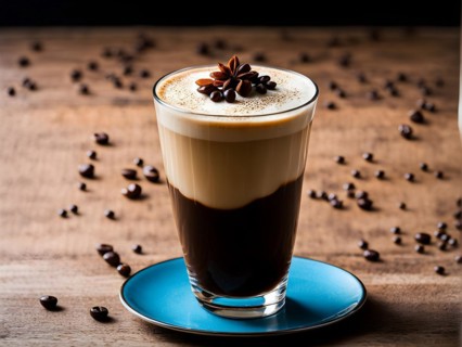 Vietnamese iced coffee distinct layers of dark coffee and sweetened condense milk, AI generated