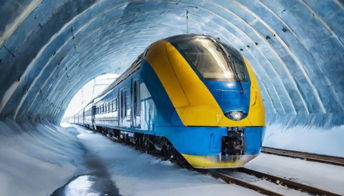 AI generated, A modern train in the tunnel, LeShuttle, Eurotunnel, France-London