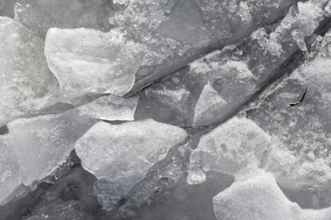 Winter riverscape, ice structures, detail, Saint Lawrence River, Province of Quebec, Canada, North
