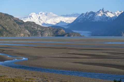 Foothills of the Andes at Lago Grey, Torres del Paine National Park, Parque Nacional Torres del