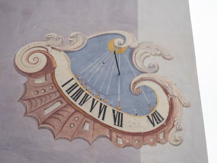 Sundial, Roman Catholic parish church of St Nicholas, Stubenberg am See, Eastern Styria, Styria,