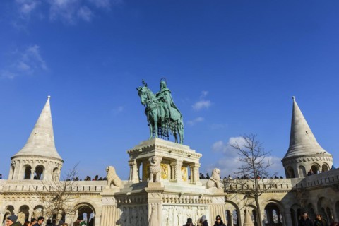 St Stephen in the Fisherman's Bastion, travel, city trip, tourism, Eastern Europe, architecture,