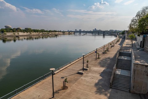 Sabamati riverfront, Unesco site, Ahmedabad, Gujarat, India, Asia